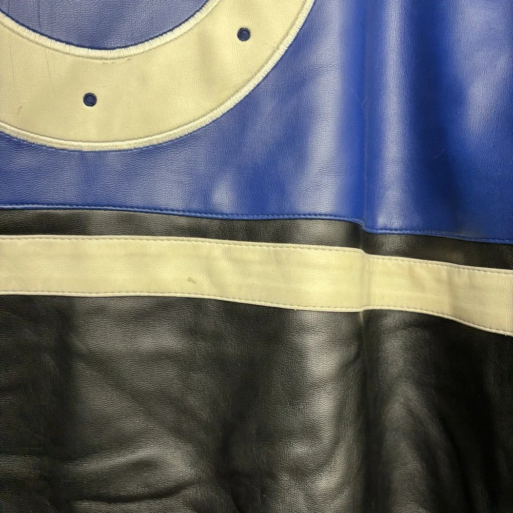 Vintage Indianapolis Colts Leather Jacket Mens 2XL Black NFL Football Bomber